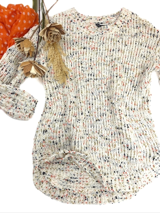 moon & madison Sweaters - Moon & Madison  Cream Speckled Knit Sweater  Women's Crewneck Long Tunic Style S